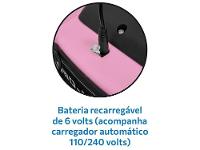 Quadriciclo Infantil Elétrico Preto e Rosa  - 7