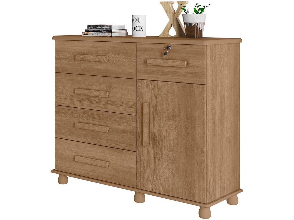 Cômoda Sapateira 1 Porta 5 Gavetas Móveis Lanza - 1