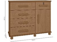 Cômoda Sapateira 1 Porta 5 Gavetas Móveis Lanza - 2