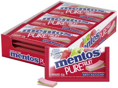 Goma de Mascar Mentos Pure Fruit 3 Camadas