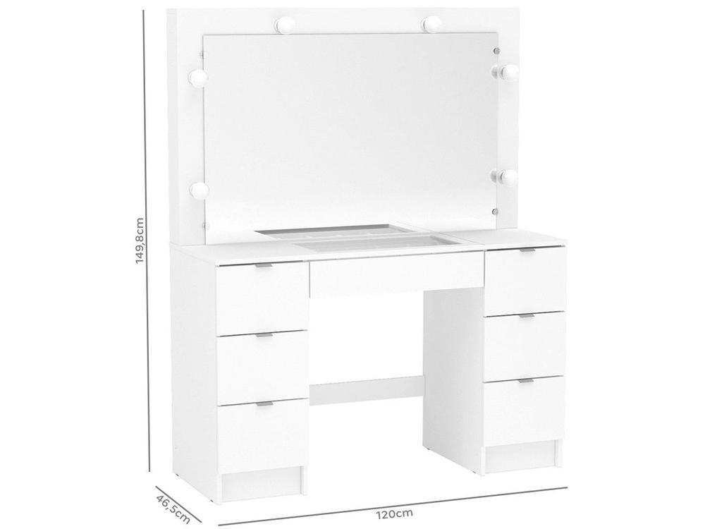 Penteadeira de Torre com Espelho 7 Gavetas - 7