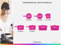 Jogo de Panelas Tramontina Antiaderente Vermelho 7 Peças Turim - 3