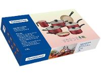 Jogo de Panelas Tramontina Antiaderente Vermelho 7 Peças Turim - 5