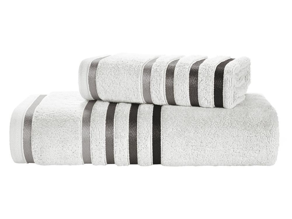 Jogo de Toalhas de Banho Karsten de Algodão e Poliéster Lumina Branco 2 Peças - 1