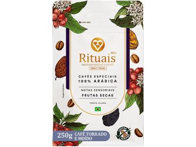 Café Moído Especial 3 Corações Rituais 85+ Frutas Secas 100% Arábica Pacote 250g