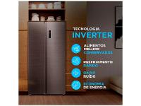Geladeira/Refrigerador Midea Smart Frost Free Side by Side Inox 511L MDRS710FGD46 - 2