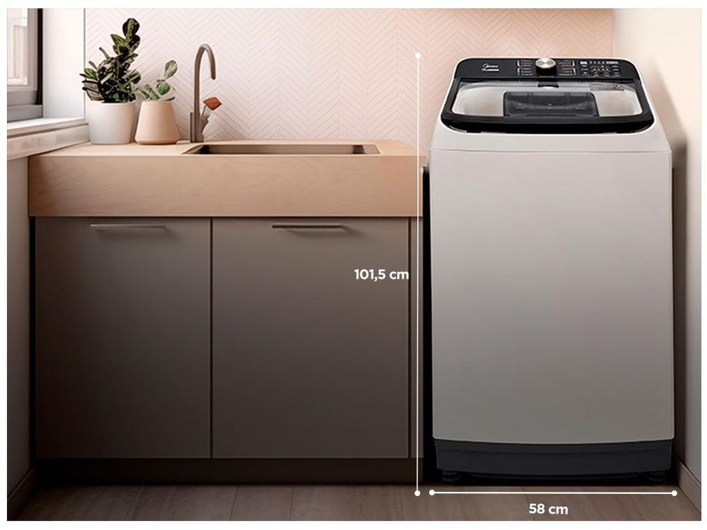 Lavadora de Roupas Midea 13kg Cesto Inox 13 Programas de Lavagem Branca Wave Agitator - 2