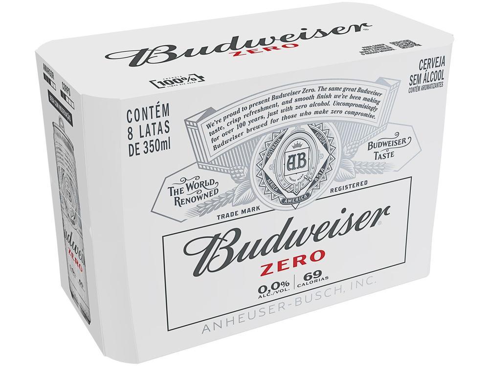 Cerveja Budweiser Zero sem Álcool Malte 8 Unidades Lata 350ml - 9