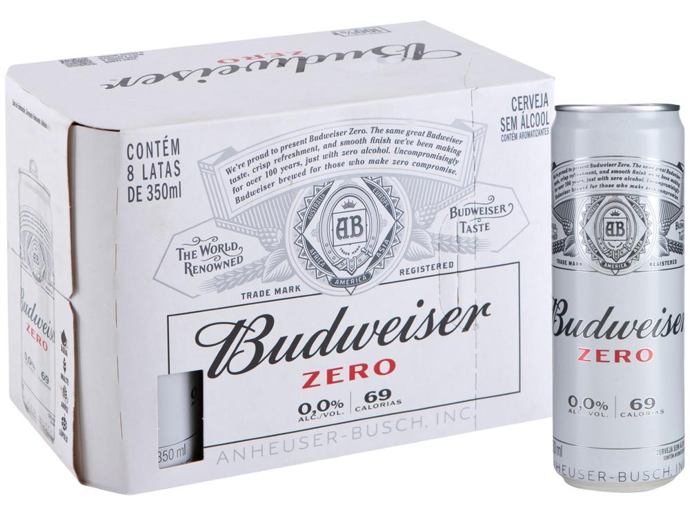 Cerveja Budweiser Zero sem Álcool Malte 8 Unidades Lata 350ml - 1