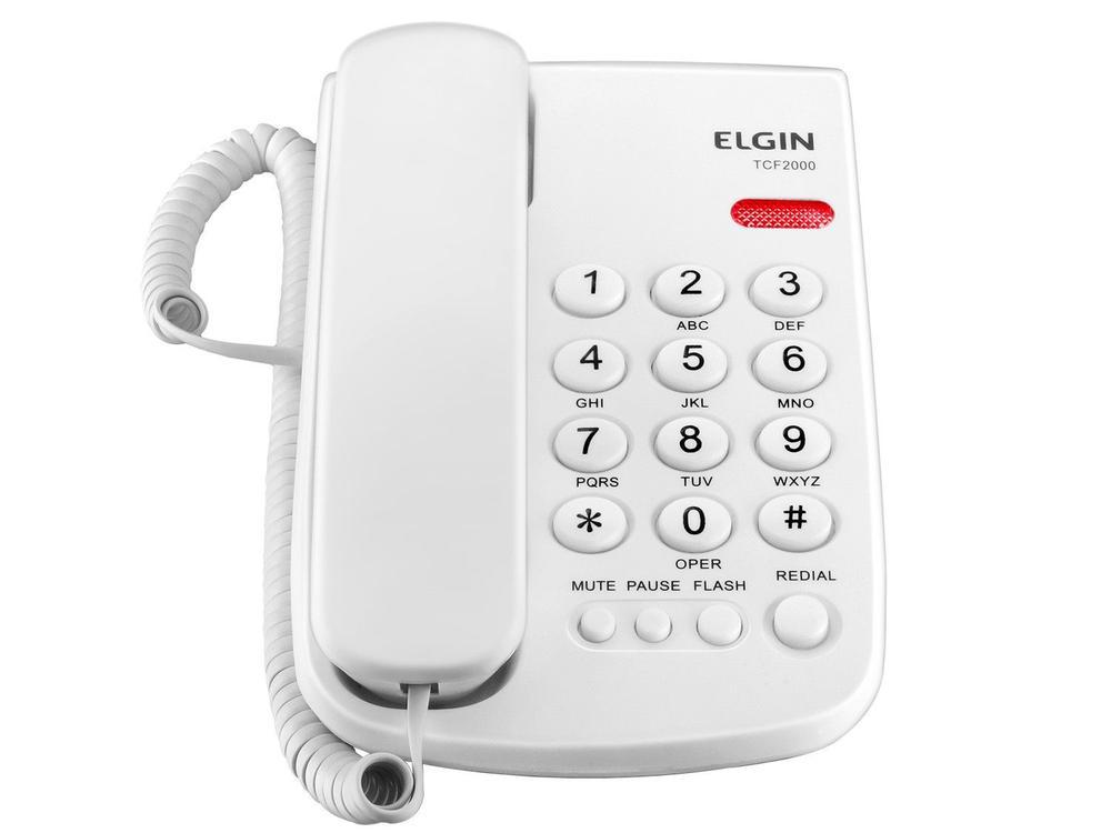 Telefone com Fio Elgin TCF 2000 Chave Branco - 1