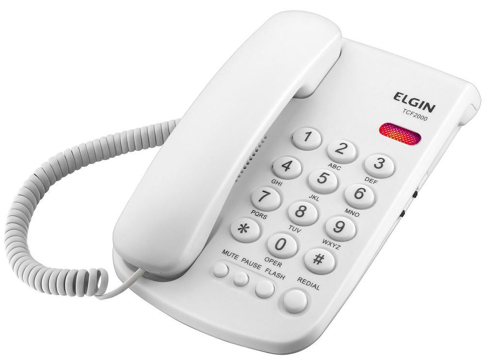 Telefone com Fio Elgin TCF 2000 Chave Branco - 2