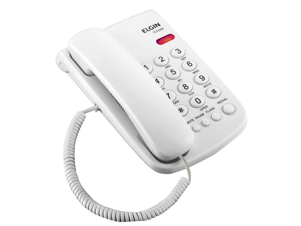 Telefone com Fio Elgin TCF 2000 Chave Branco - 3