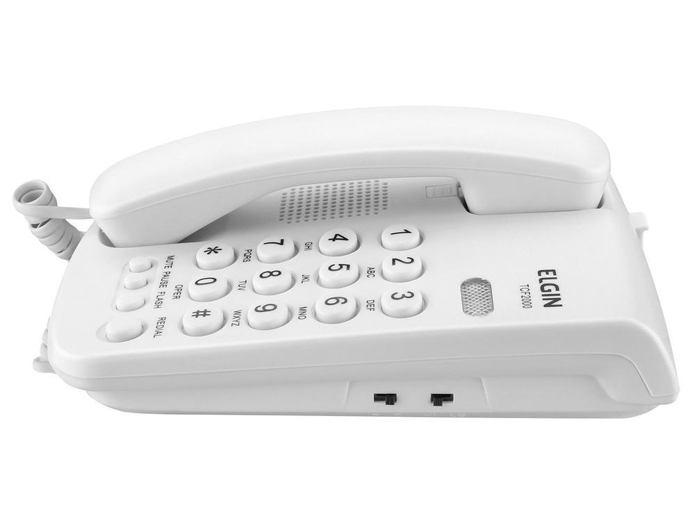 Telefone com Fio Elgin TCF 2000 Chave Branco - 4