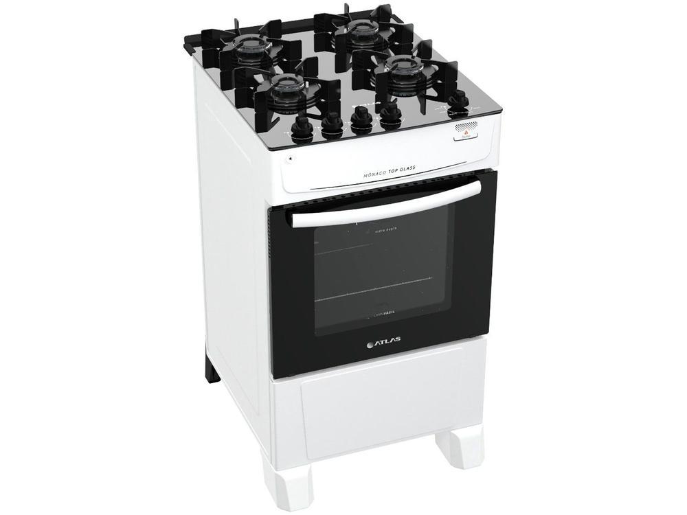 Fogão 4 Bocas Mesa de Vidro Atlas Branco - 1