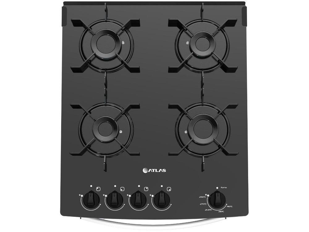 Fogão 4 Bocas Mesa de Vidro Atlas Branco - 3