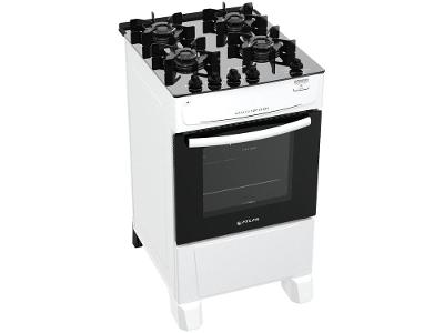 Fogão 4 Bocas Mesa de Vidro Atlas Branco