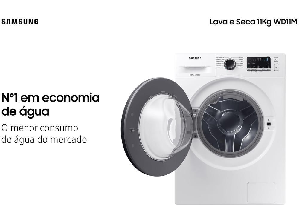 Lava e Seca Samsung 11kg Inverter 3 em 1 Água Fria Branca WD11M4473PW - 15