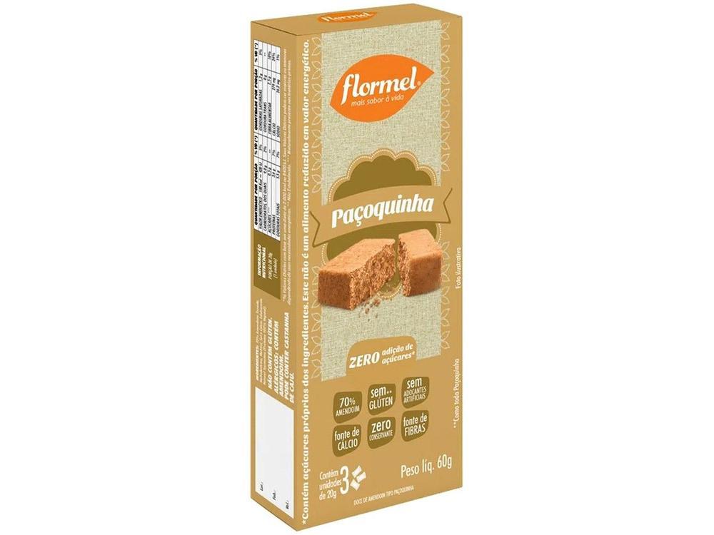 Paçoca Tablete Tradicional Flormel Zero Açúcar 60g - 1