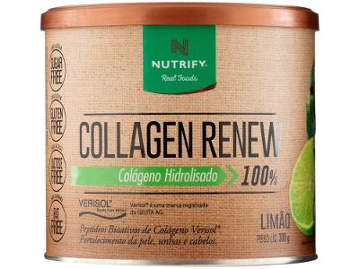 Colágeno Tipo I e II Nutrify Collagen Renew em Pó 300g Limão Natural