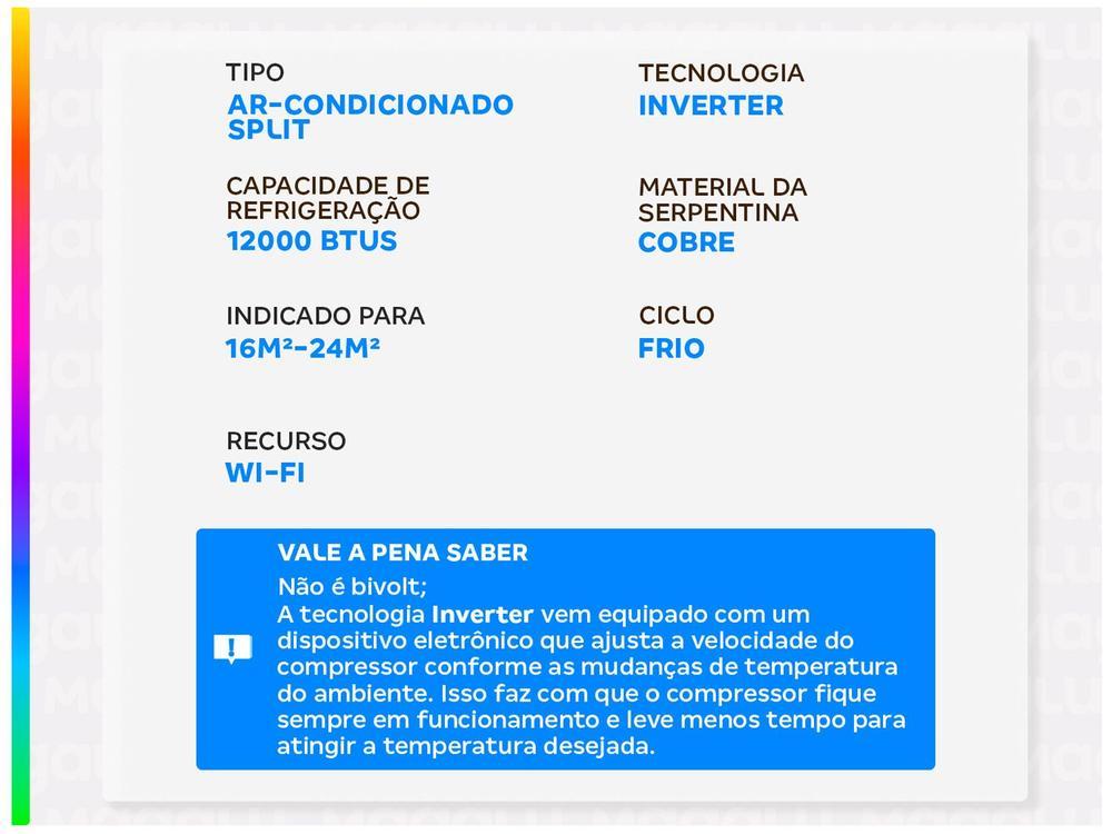 Ar-condicionado Split Gree Inverter 12.000 BTUs Frio Wi-Fi G-Diamond - 3