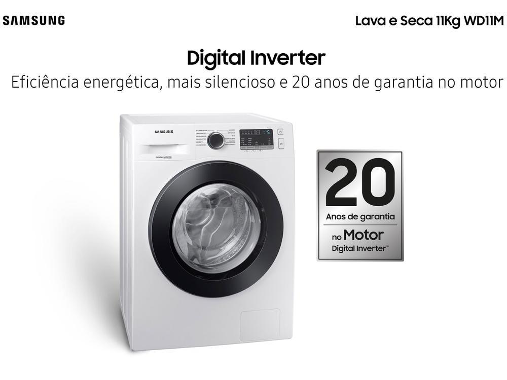 Lava e Seca Samsung 11kg Inverter 3 em 1 Água Fria Branca WD11M4473PW - 8