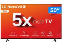Smart TV 50" 4K LCD LED NanoCell LG 50NANO80TSA WebOS 24 Processador α5 Ger7 Wi-Fi e Bluetooth com Alexa 3 HDMI 2 USB - 1