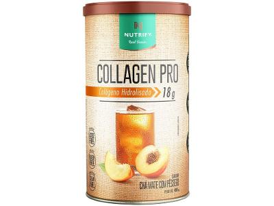 Colágeno Hidrolisado Nutrify Collagen Pro em Pó 450g Chá Mate com Pêssego