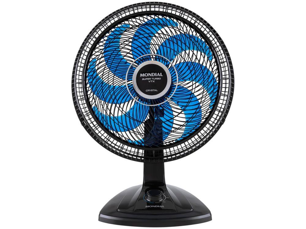 Ventilador de Mesa Mondial Super Turbo VTX-40-Crystal 40cm 8 Pás 3 Velocidades Preto e Azul - 1