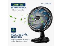 Ventilador de Mesa Mondial Super Turbo VTX-40-Crystal 40cm 8 Pás 3 Velocidades Preto e Azul - 15
