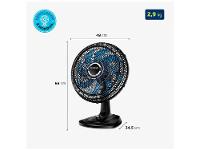 Ventilador de Mesa Mondial Super Turbo VTX-40-Crystal 40cm 8 Pás 3 Velocidades Preto e Azul - 7