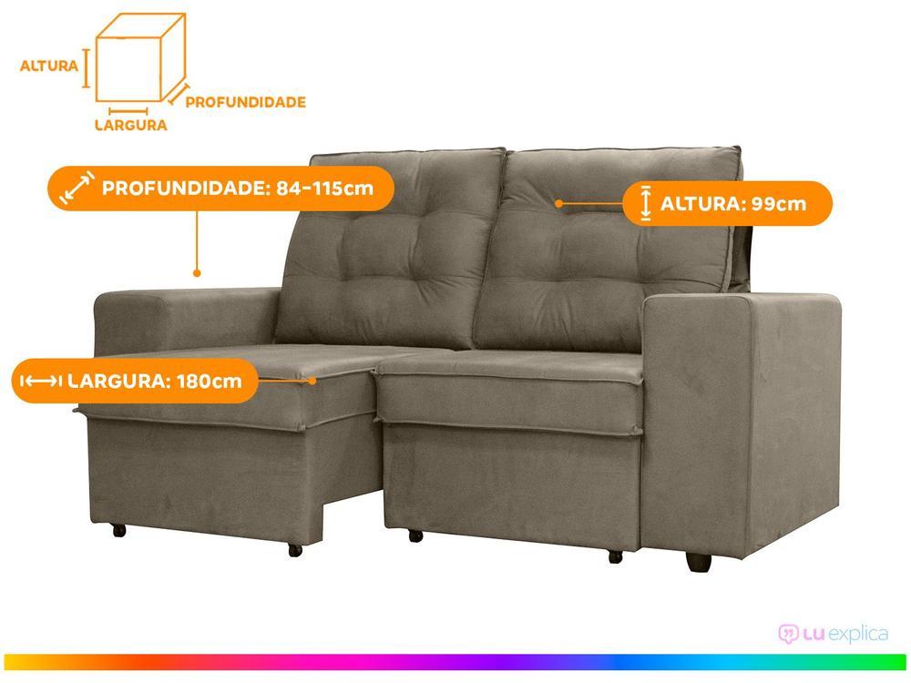 Sofá 2 Lugares Retrátil Reclinável Suede Phormatta Abbas SMP - 3