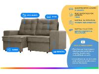 Sofá 2 Lugares Retrátil Reclinável Suede Phormatta Abbas SMP - 2