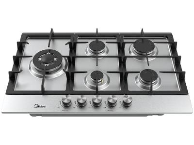 Cooktop 5 Bocas a Gás Natural Midea Mesa Inox Tripla Chama Acendimento Automático CYB5B