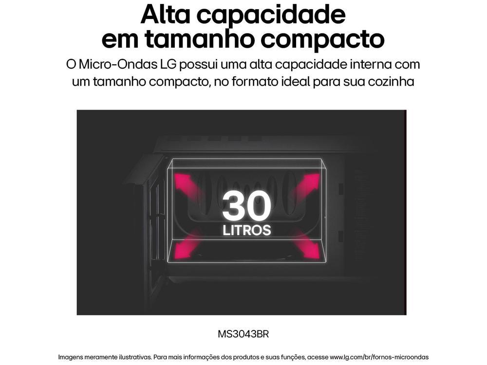 Micro-ondas LG 30L Prata MS3043BR - 18
