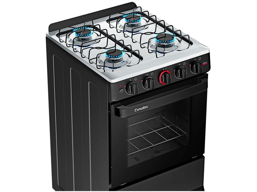 Fogão 4 Bocas Esmaltec Preto Ideal Super 4121 - 9