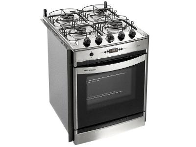 Fogão 4 Bocas de Embutir Brastemp Inox com Timer