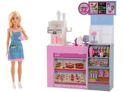 Boneca Barbie Barista com estação de cafeteria, bebidas e acessórios. Crie histórias cheias de sabor, criatividade e diversãO:
