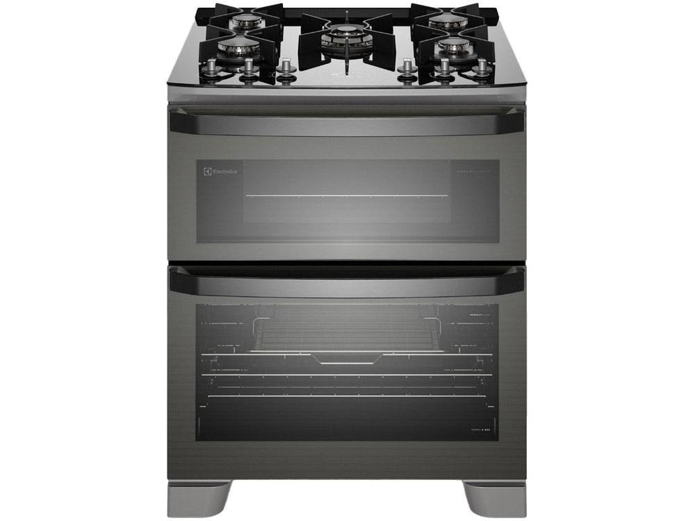 Fogão 5 Bocas Electrolux Cinza Duplo Forno com Timer FE5AD - 1