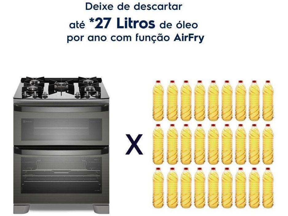 Fogão 5 Bocas Electrolux Cinza Duplo Forno com Timer FE5AD - 9