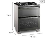 Fogão 5 Bocas Electrolux Cinza Duplo Forno com Timer FE5AD - 3