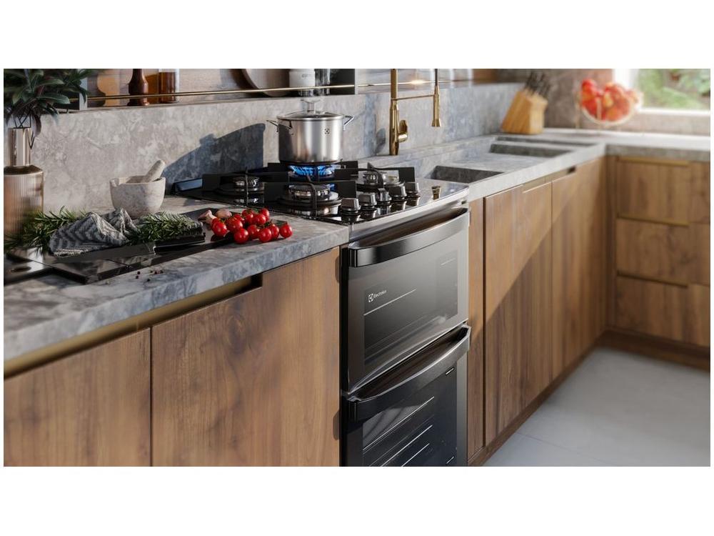 Fogão 4 Bocas Electrolux Cinza Duplo Forno com Timer FE4AD - 3