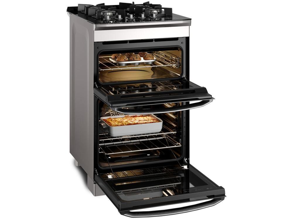 Fogão 4 Bocas Electrolux Cinza Duplo Forno com Timer FE4AD - 22
