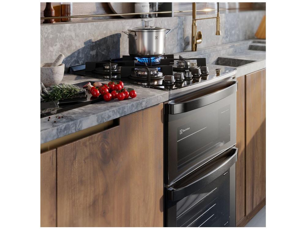 Fogão 4 Bocas Electrolux Cinza Duplo Forno com Timer FE4AD - 5