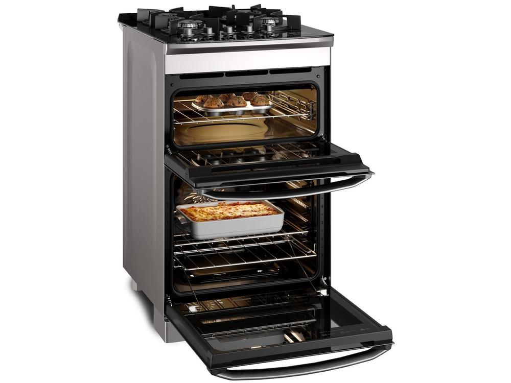 Fogão 4 Bocas Electrolux Cinza Duplo Forno com Timer FE4AD - 8