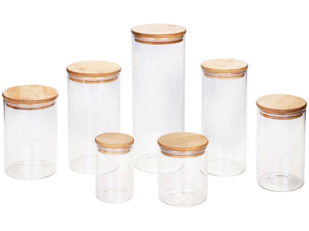 Jogo de Potes de Vidro Hermético Brinox com Tampa Redondo Ekko 7 Peças - 13