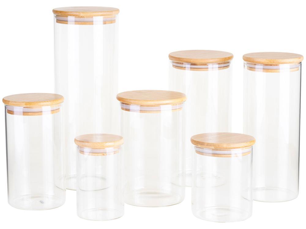 Jogo de Potes de Vidro Hermético Brinox com Tampa Redondo Ekko 7 Peças - 1