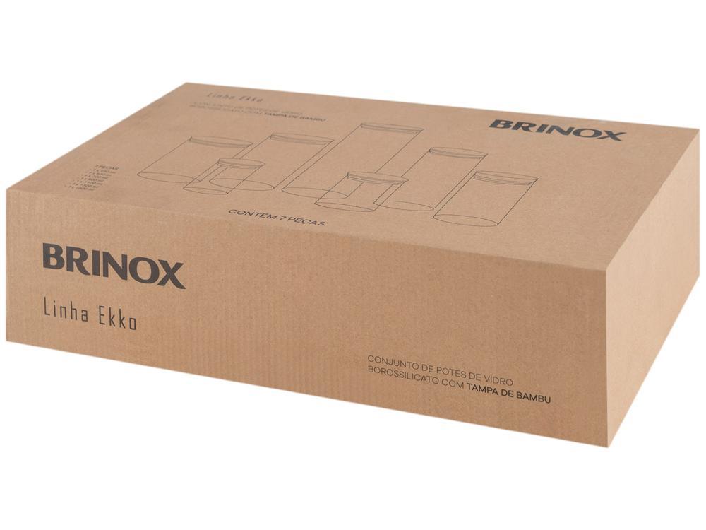 Jogo de Potes de Vidro Hermético Brinox com Tampa Redondo Ekko 7 Peças - 9