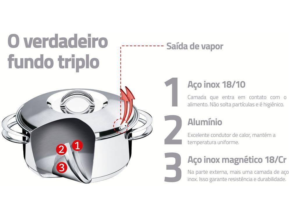 Caçarola Tramontina Inox Funda 16cm 1,8L Inox Solar - 4