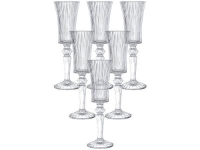 Jogo de Taças de Vidro para Champanhe Transparente 150ml 6 Peças Hauskraft Graffiato