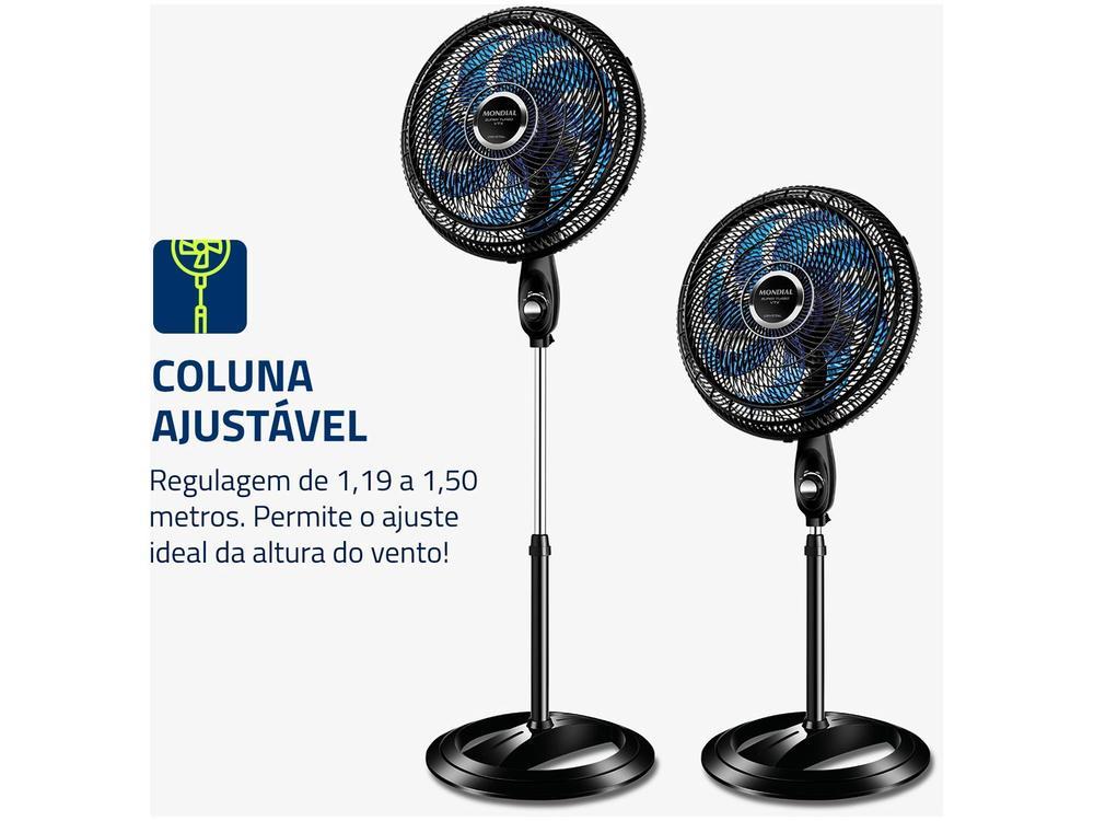 Ventilador de Coluna Mondial Super Turbo VTX-40C-Crystal 40cm 8 Pás 3 Velocidades Preto - 11